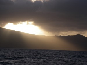 Sunset over Montserrat