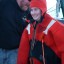 WBII safety as Karen Dreger tries on a survival suit needed in cooler Gulf waters-- only in an emergency of course.